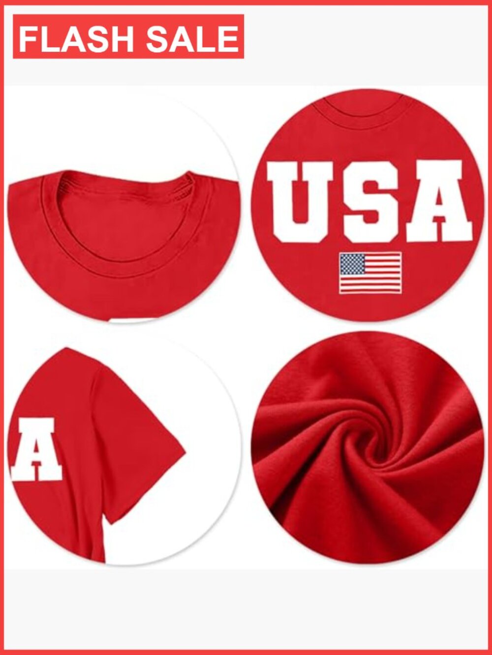 Patriotic American Flag T-Shirt for Women US Independence Day Tee - Picture 5 of 7